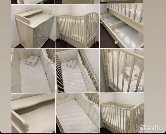 Детская кроватка с продольным маятником