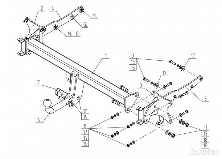 Фаркоп Mercedes GLS (с 2016)