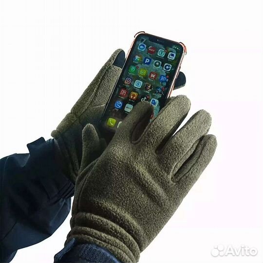 Комплект шапка, перчатки и шарф флис