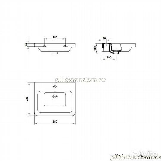 Gala Street Square 05040(70581) раковина 55х45