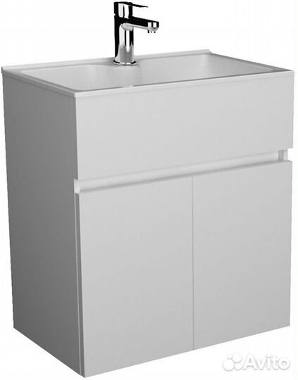 Тумба с раковиной 1MarKa Mira 60 белый глянец