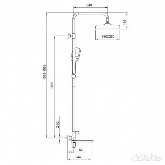 Душевая стойка со смесителем Gappo G2410-9