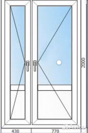 Пластиковые двери 2000х1195 под заказ