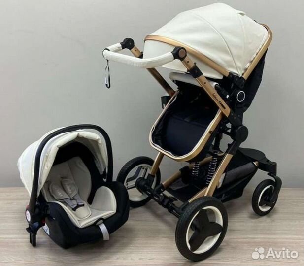Коляска кожа 3в1 Новая (отличное качество)