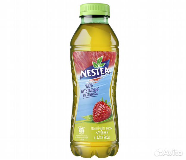 Холодный чай Nestea зелёный Клубника-алоэвера 0,5л