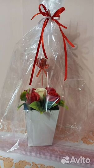 Букет роз из мыла