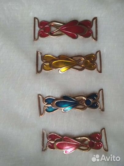 Пряжка для женского ремня.СССР.Позолота,майолика