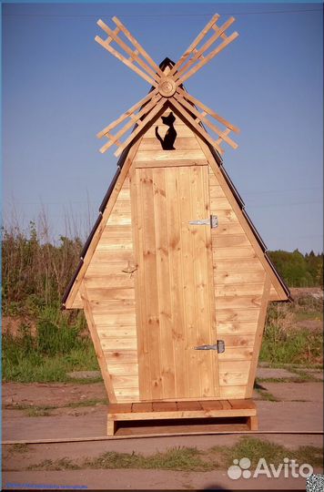 Дачный туалет деревянный KEY671