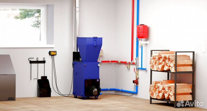 Котел твердотопливный с автоматическим поддувом