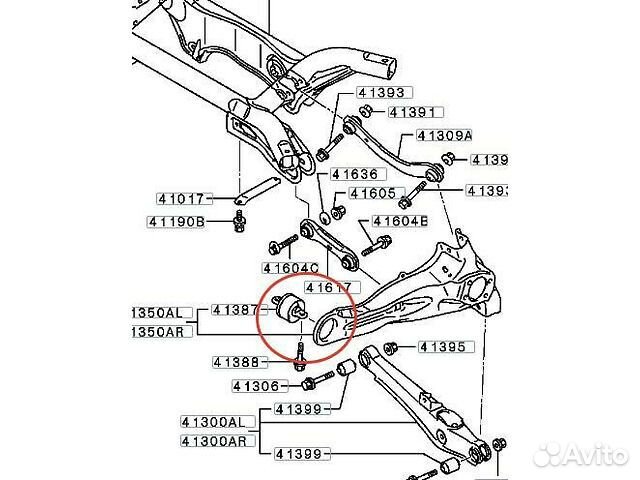 Сайлентблок Asx Outlander Lancer Caliber Delica C