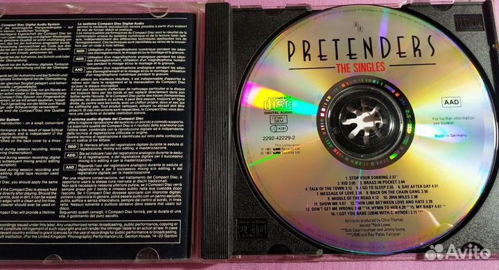 Pretenders The Singles CD Germany 1987