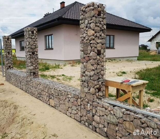 Забор из габионов