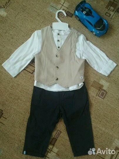 Костюм тройка на мальчика. Джинсы, льняная рубашка
