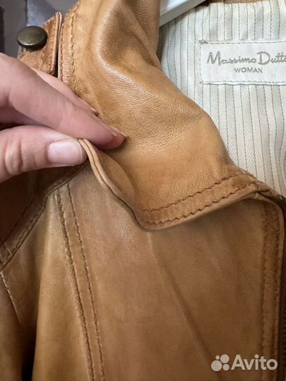 Куртка кожаная нат кожа massimo dutti 42-44