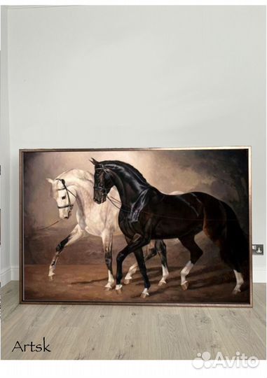 Картина лошадь в темных тонах