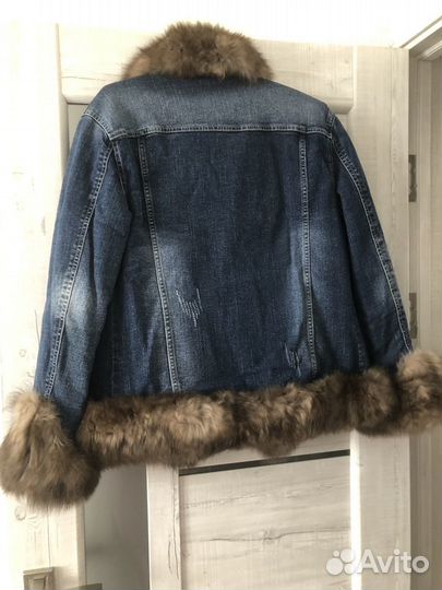 Джинсовая куртка женская с мехом 46 48