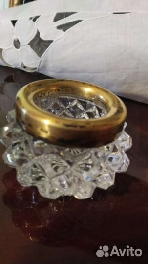 Солонка хрусталь серебро СССР