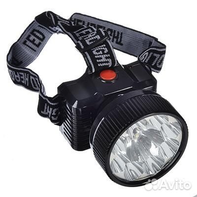 Фонарь налобный аккумуляторный 8 ярк. 0,5Вт. LED