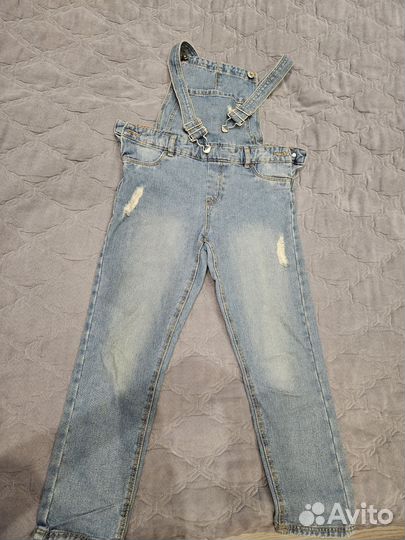 Джинсовый комбинезон для девочки 140-146