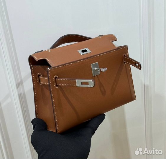 Hermes kelly pochette свифт коричневая