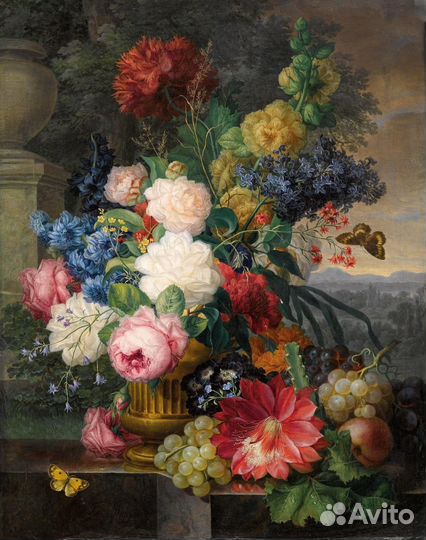 Картина. Постер. Цветы. Фрукты. Красиво