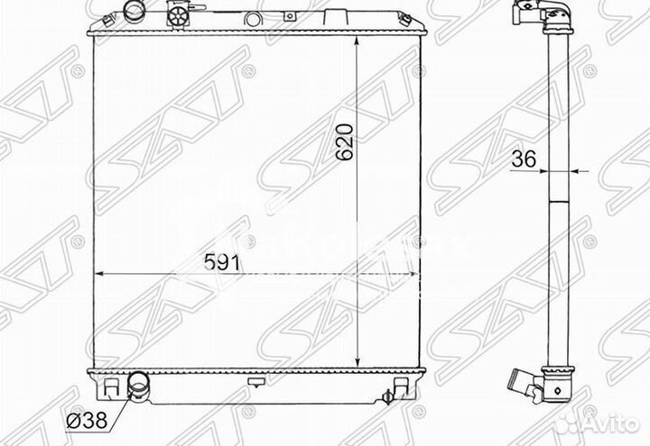 Радиатор isuzu ELF FSR90/NPR81 04- (пластинчатый)