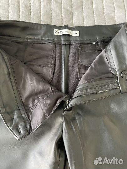 Кожаные брюки zara m