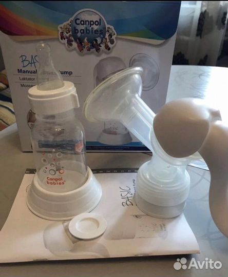 Молокоотсос ручной Canpol babies+вкладыши для бюст