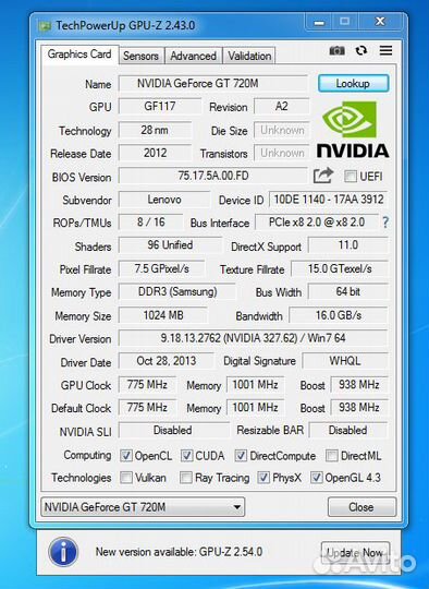 Ноутбук Lenovo G500s.2020m.GeForce GT 720.4Gb.500Г