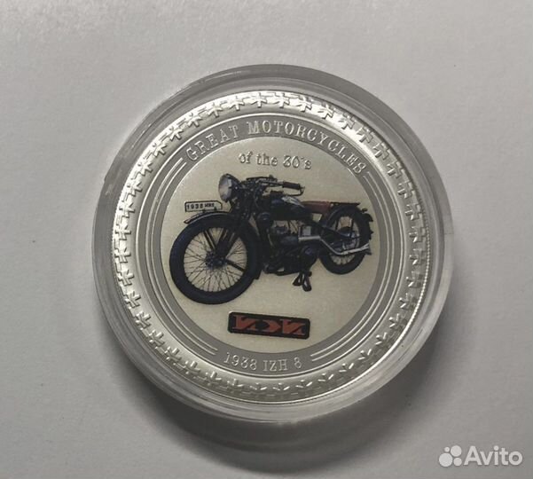 Острова Кука 2 доллара 2003 Мотоцикл иж8 серебро