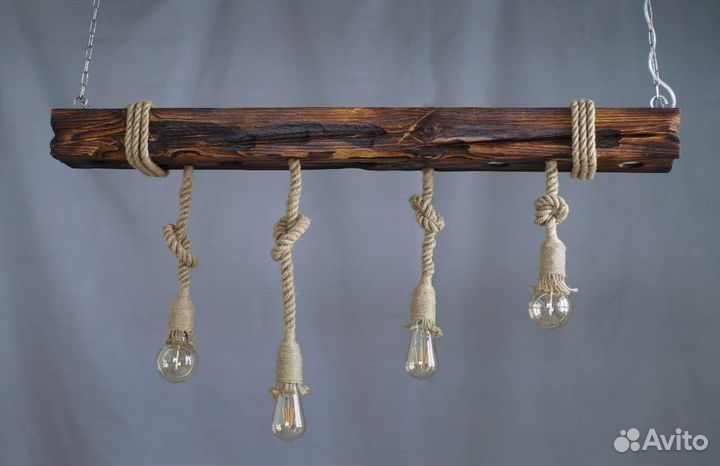 Светильник деревянный подвесной Лофт Loft