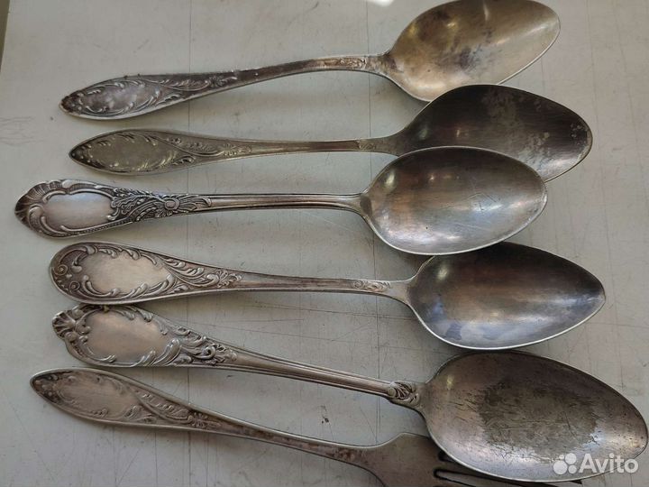 Ложки и вилка мельхиоровые СССР