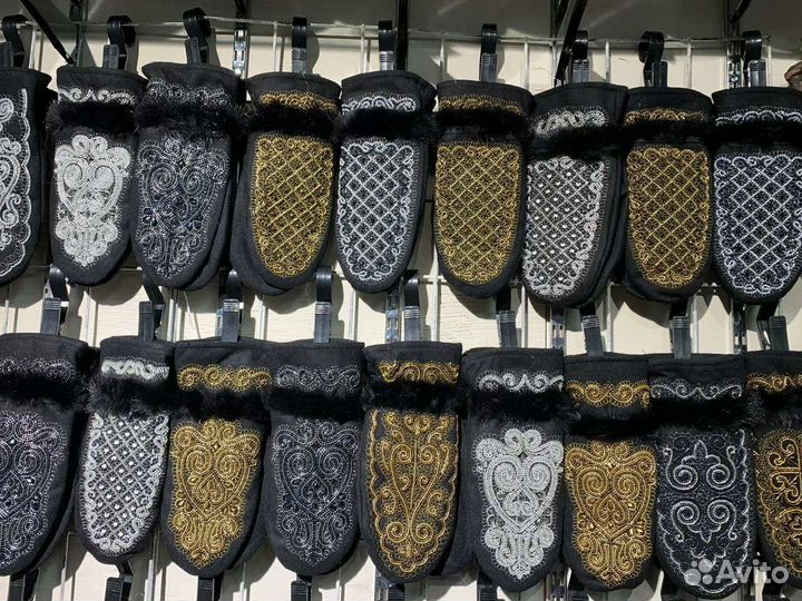 Варежки норковые женские