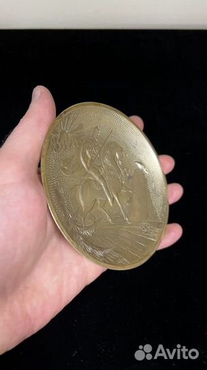 Пепельница Богатырь Витязь на распутье латунь