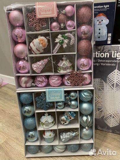 Новогодний декор, елочные игрушки, гирлянда, венок