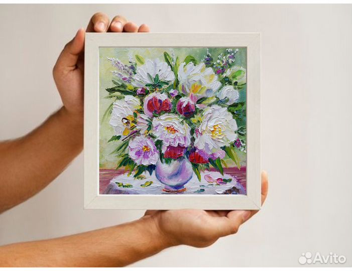 Картина с пионами 