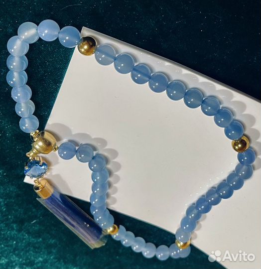 Четки из природного синего халцедона