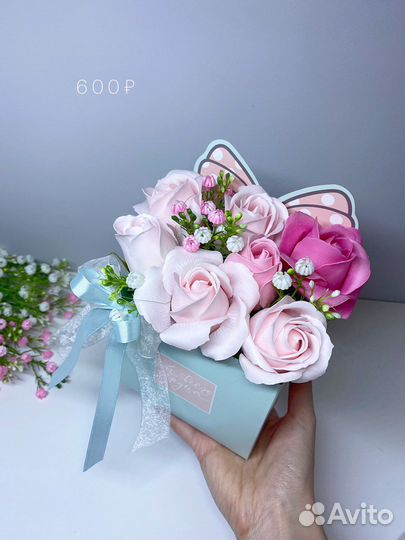 Букет из мыльных роз