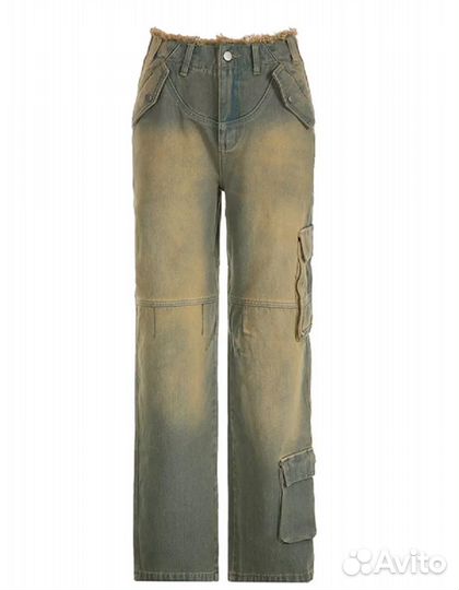 Джинсы y2k винтаж грязные потертости