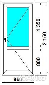 Дверь с замком 0,96*2,15м