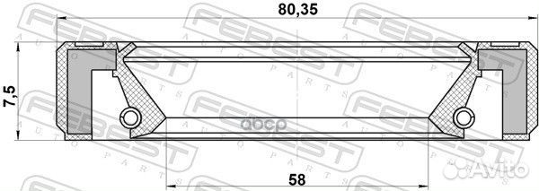 Сальник привода (60X80X7,5) audi A4 avant (8ED)