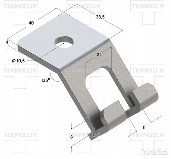 Скоба 45* / 90* termoclip 4F2