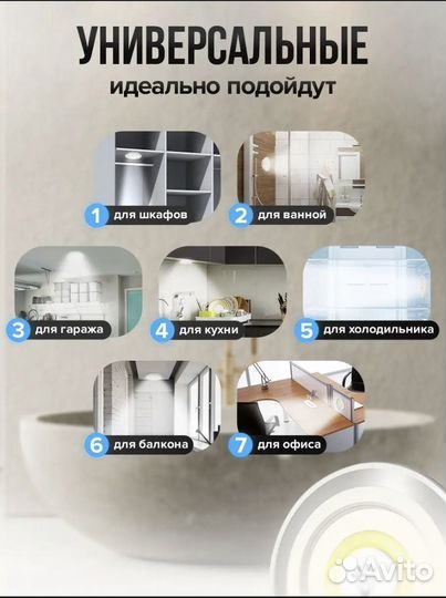 Беспроводные светильники светодиодные 3 шт