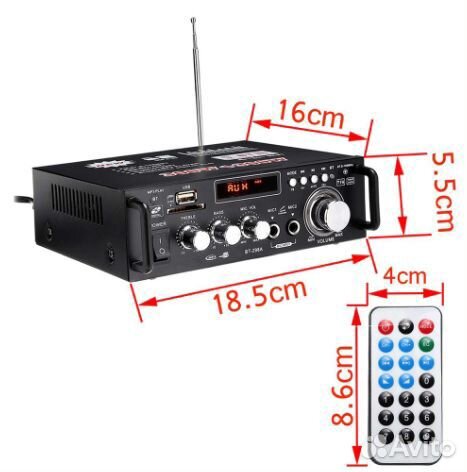 Усилитель с Bluetooth и двумя микрофонными входами