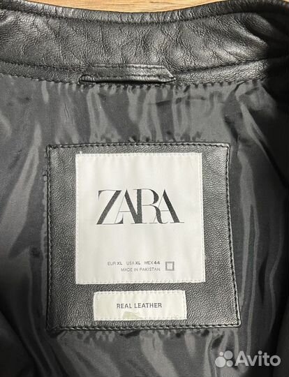 Новая куртка zara натуральная кожа