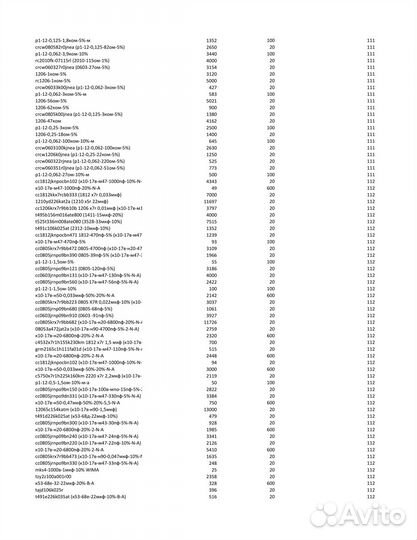 Радиодетали список 14