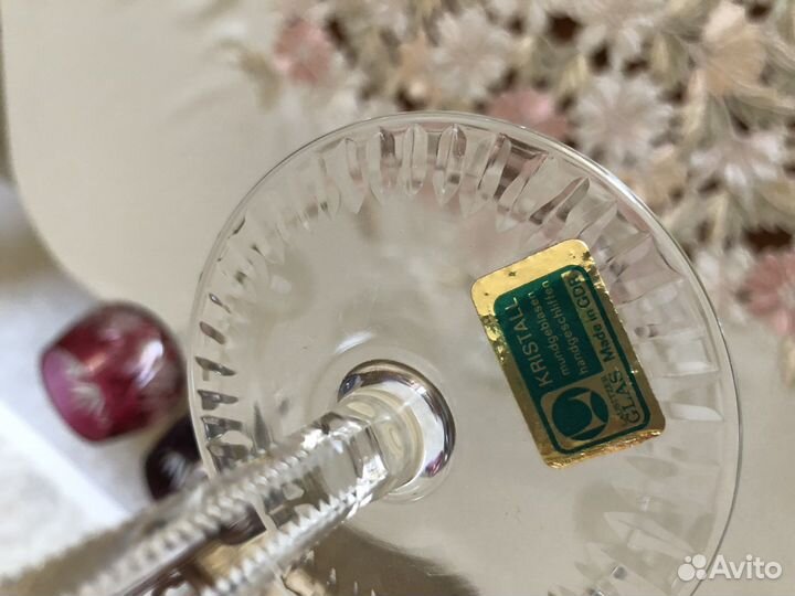 Хрустальные бокалы гдр цветные