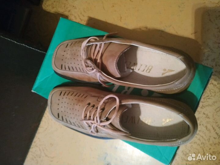 Ботинки мужские летние кожаные