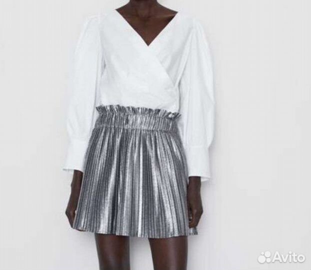 Новый Топ Zara NEW pleated crop top