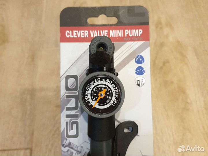 Велонасос giyo GP-991, до 8 атм. с манометром